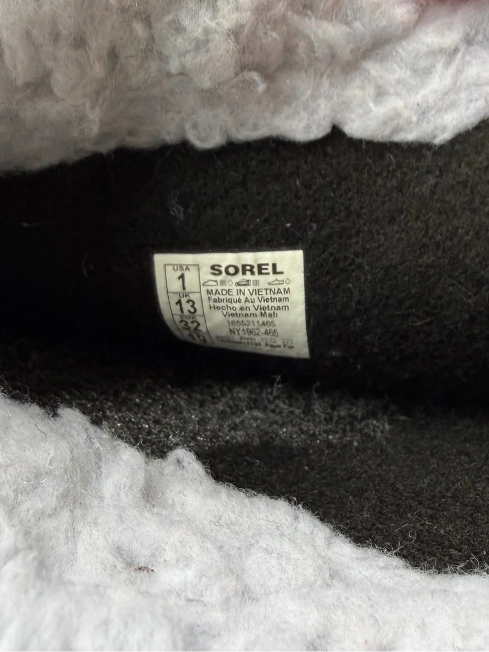 Sorel Kids Navy Blue Winter Boots with White Shearling Cuff
